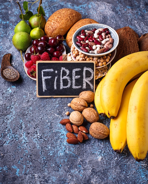 Products rich in fiber. Healthy diet food 