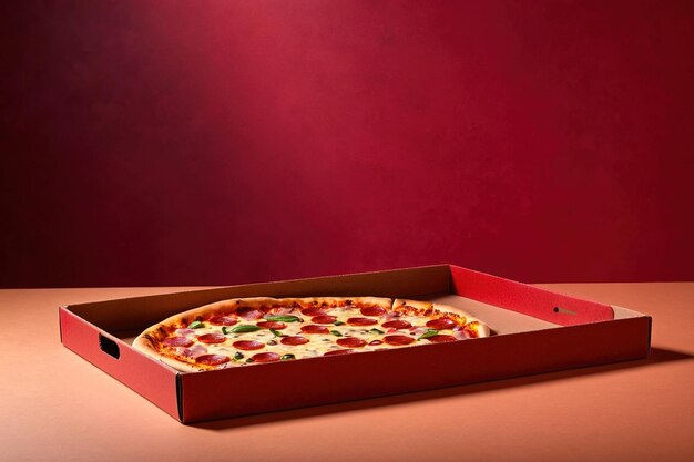 Productverpakking mockup foto van Pizza box studio reclame fotoshoot