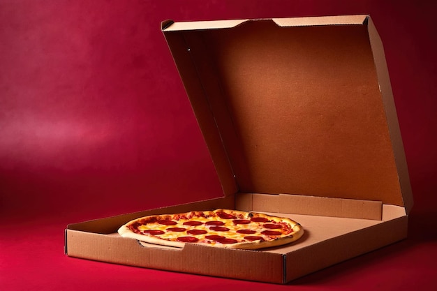 Productverpakking mockup foto van Pizza box studio reclame fotoshoot
