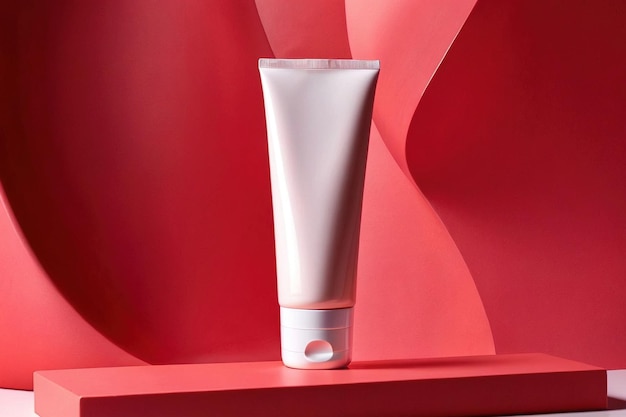 Productverpakking mockup foto van schoonheidscrème buis studio reclame fotoshoot