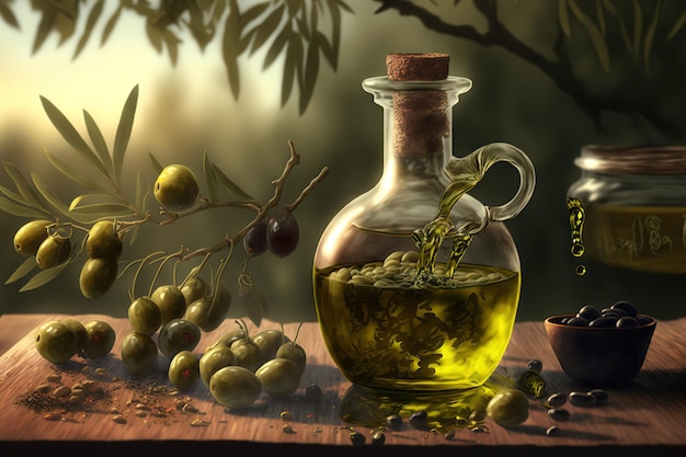 Proeven van nieuw geplukte olijven en olijfolie