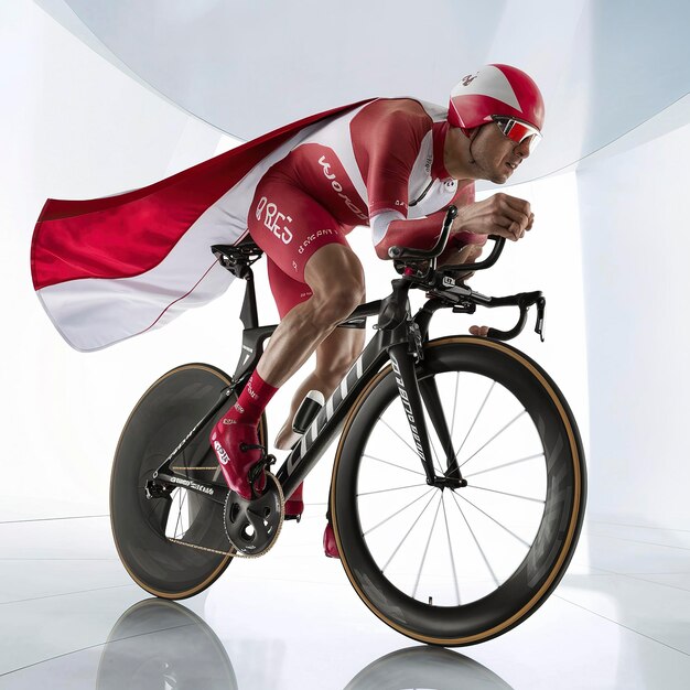 Photo professinal road bicycle racer isolated on white background