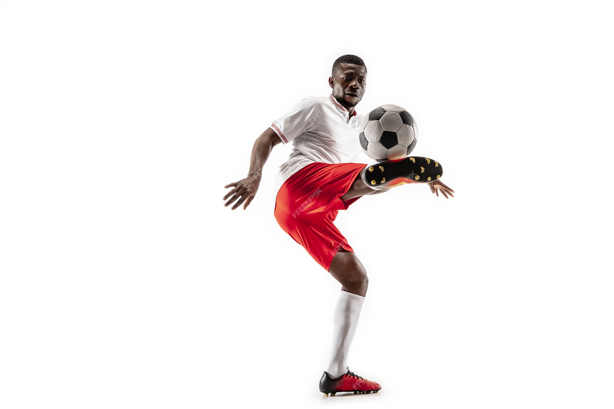 Football Player Action Jumping Head Kick Stock Photo 433505185