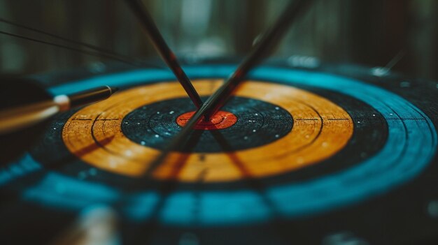 Photo a professional archery tournament archers background