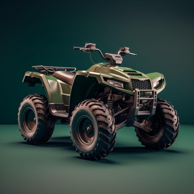 Professional atv photography on solid color background