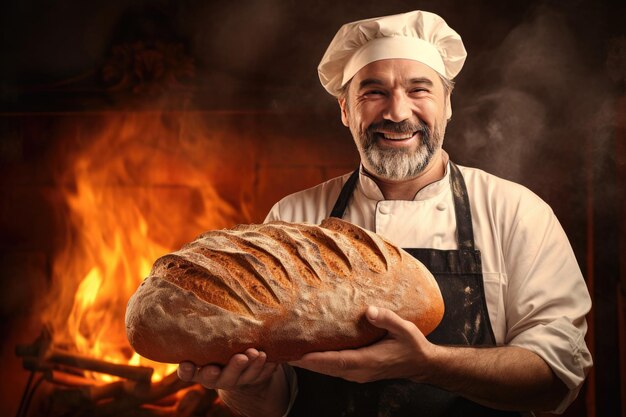 A professional baker bakes beautiful bread