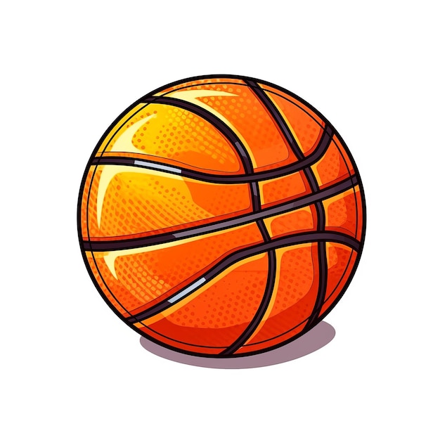 Photo professional basketball ball sports equipment cartoon square illustration