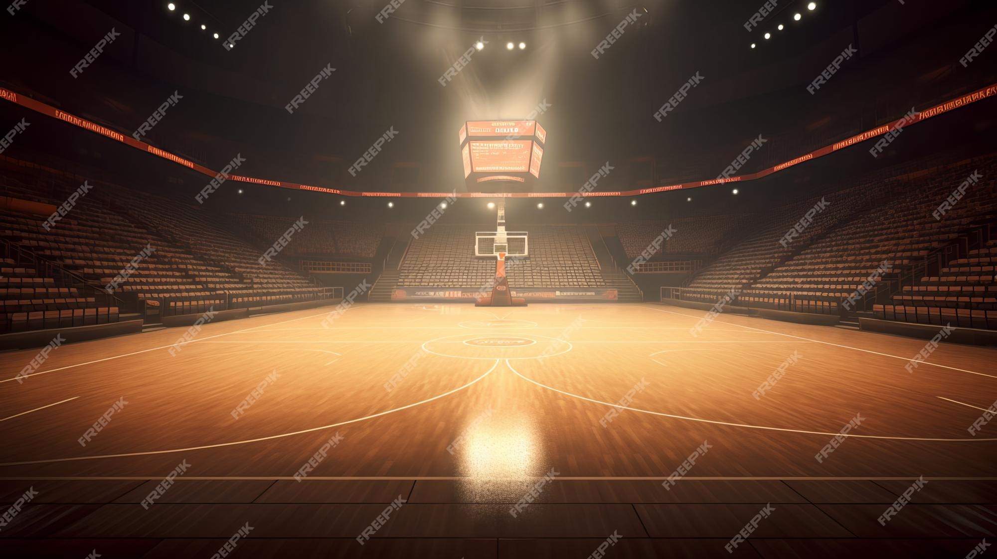 Premium Ai Image Professional Basketball Court Arena