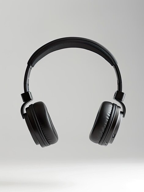 Professional Black Studio Headphones Floating