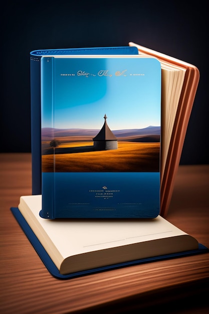 Photo professional book mockup with beautiful background