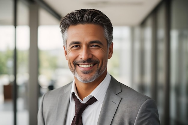 Foto un uomo d'affari professionista con una faccia sorridente