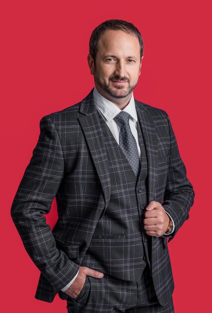 Photo professional business man wear suit in studio business man wearing suit photo of man