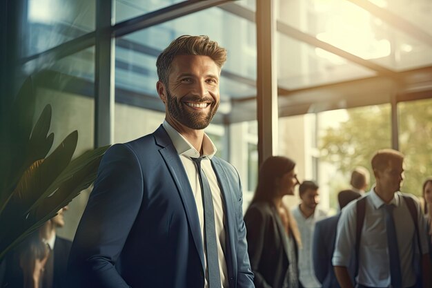 A professional businessman donning a business suit