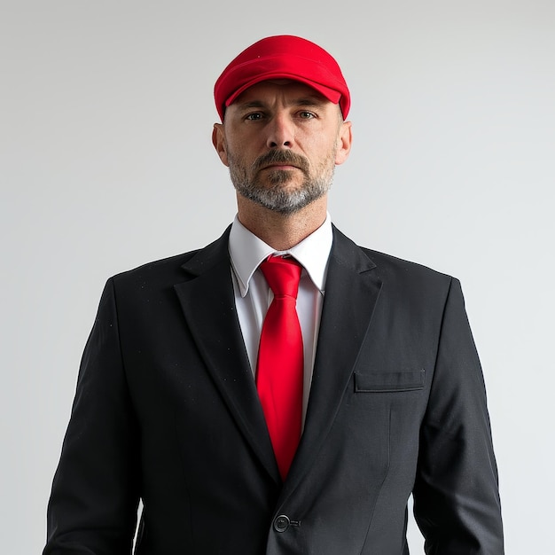 Professional Businessman Wearing Suit and Red Tie for a Formal Occasion