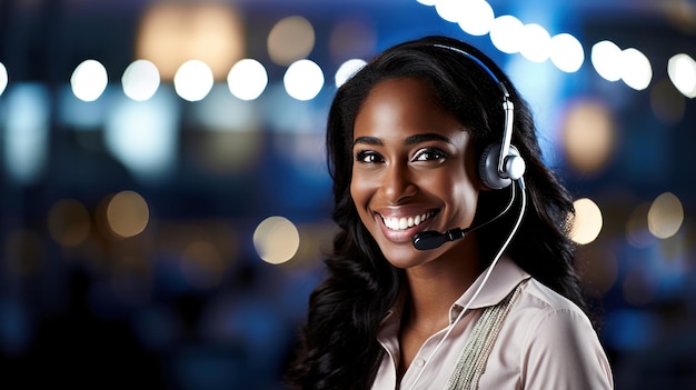 Professional in a call center helping customers