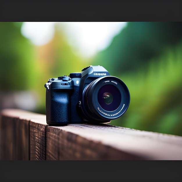 Photo professional camera on a blurred