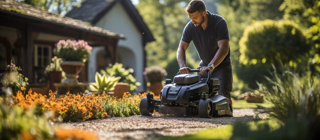 Photo professional caucasian gardener