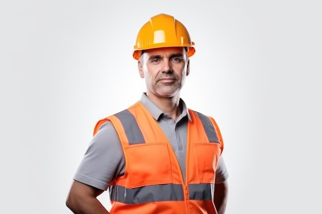 Professional civil engineer on isolated white background