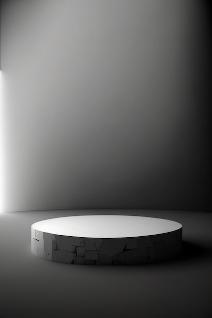 A professional and clean black and white podium render