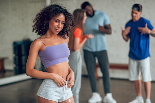 professional dancers rehearsing together