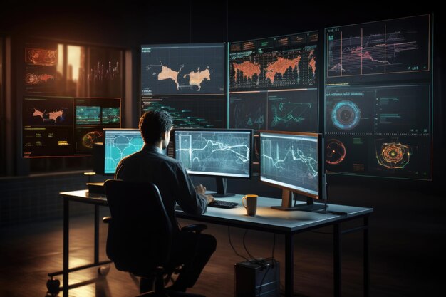 Premium Photo | Professional data science team analyzing business data ...