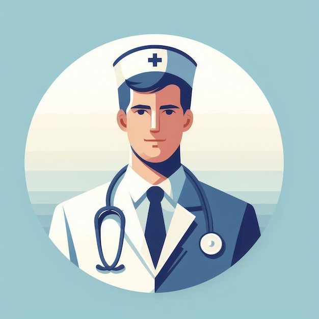 Photo professional doctor vector model in the circle