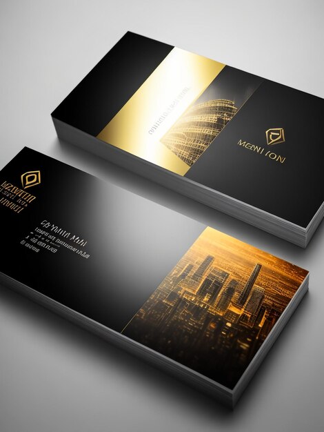 Photo professional elegant gold foil modern business card template