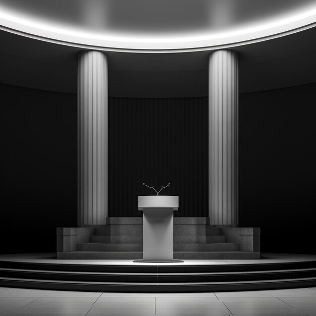 A professional and elegant monochrome podium render