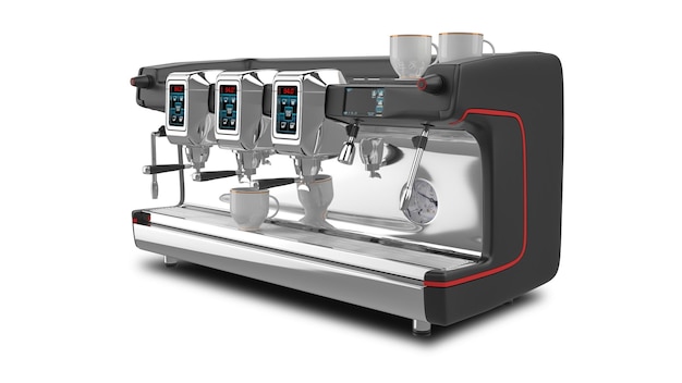 Professional Espresso Coffee Machine isolated on white background