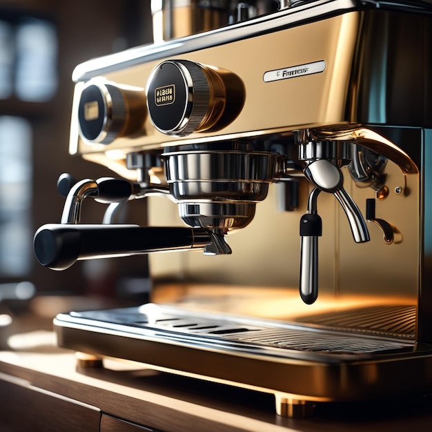 Foto macchina per caffè espresso professionale, composizione perfetta altamente dettagliata