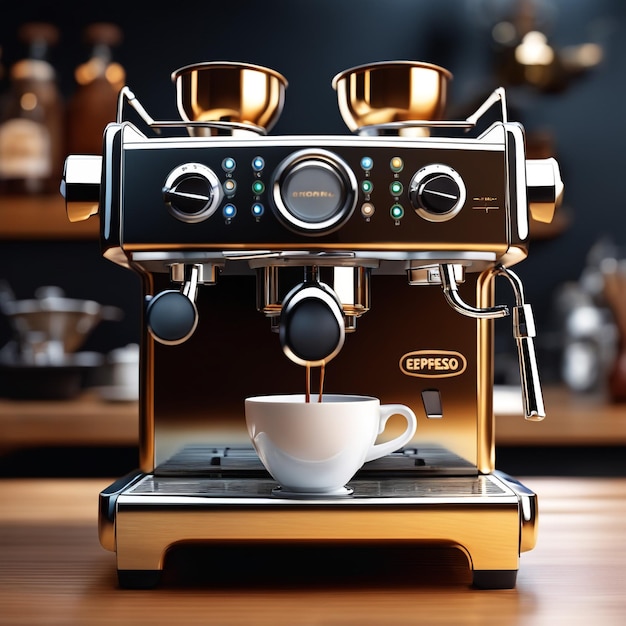 Professional espresso machine highly detailed perfect composition