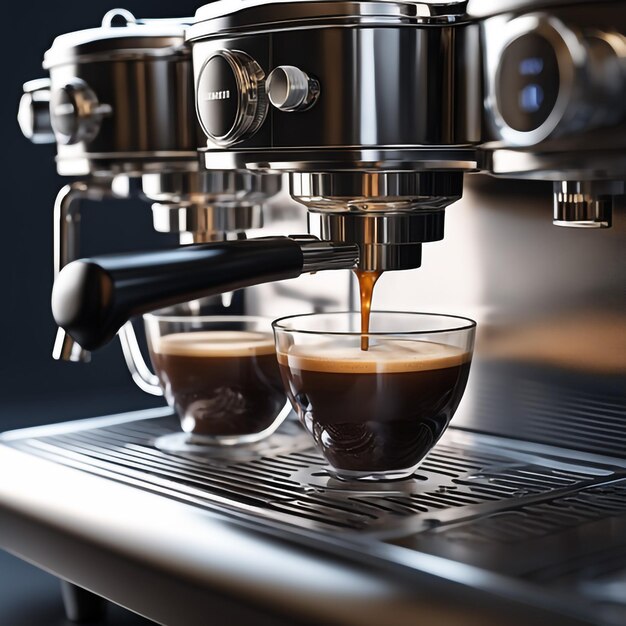 Professional espresso machine highly detailed perfect composition