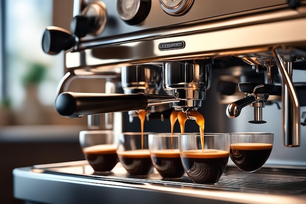 Professional espresso machine highly detailed perfect composition