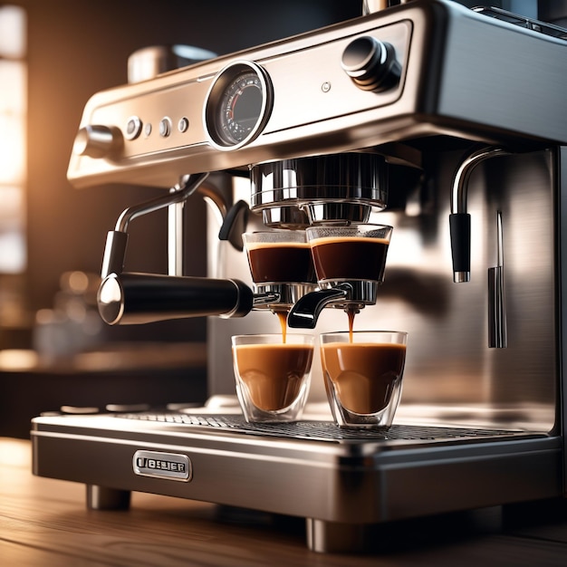 Professional espresso machine highly detailed perfect composition