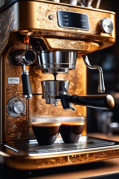 Professional espresso machine highly detailed perfect composition