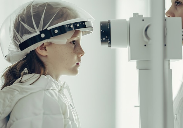 写真 プロフェッショナルな眼科検査 現代の眼科機器と患者の相互作用を深く見て 精度とケアの本質を捉える