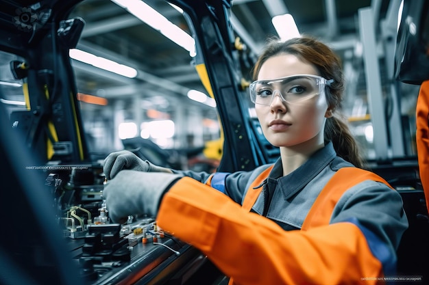 Professional female engineer woman in manual and active works empowering new role models