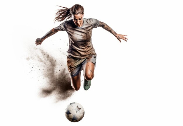 Foto calciatrice professionista e sport calcistici femminili