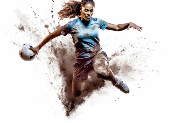 professional female soccer player and women football sports