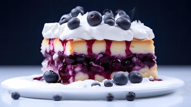 Photo professional food photography of blueberry charlotte