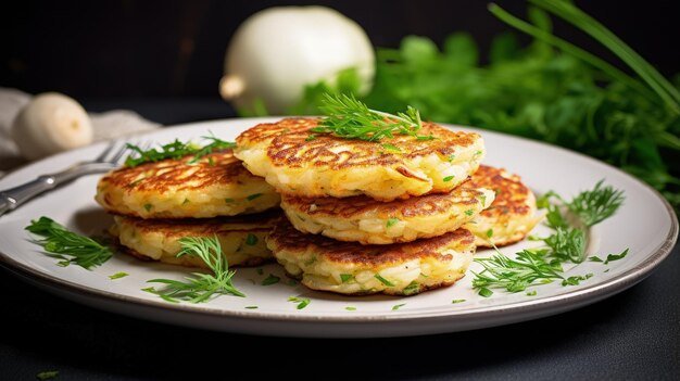 Professional food photography of Potato pancakes