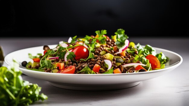 Photo professional food photography of salad with capers