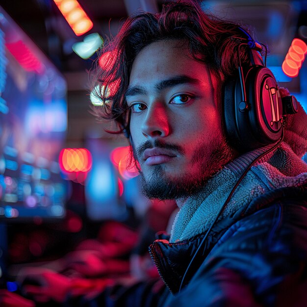 Photo professional gamer creates engaging content for growing business