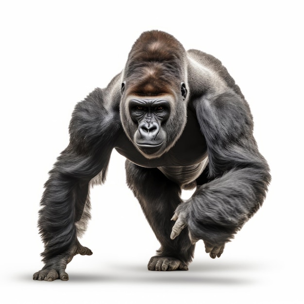 Профессиональная фотография гориллы с полным телом в движении 8k Uhd