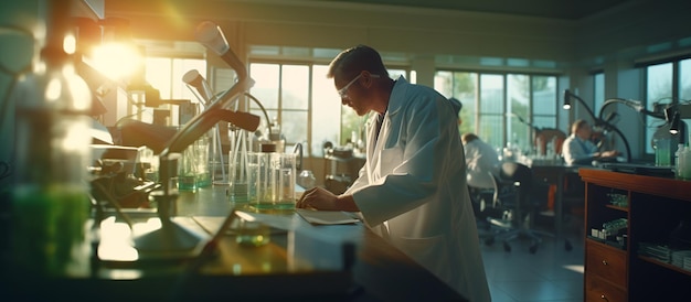 Photo professional health care researchers working in life of medical science laboratory