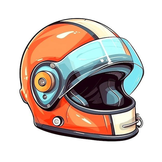 Professional Helmet Sports Equipment Cartoon Square Illustration