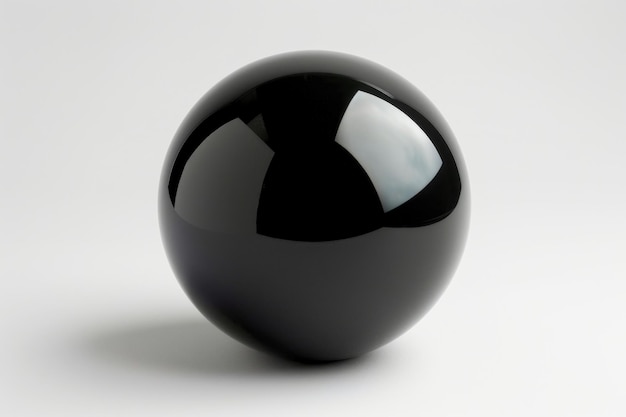 Photo professional image of a black sphere on white background generative ai