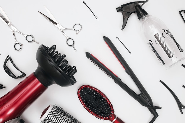 Photo professional items for a hairdresser and haircuts