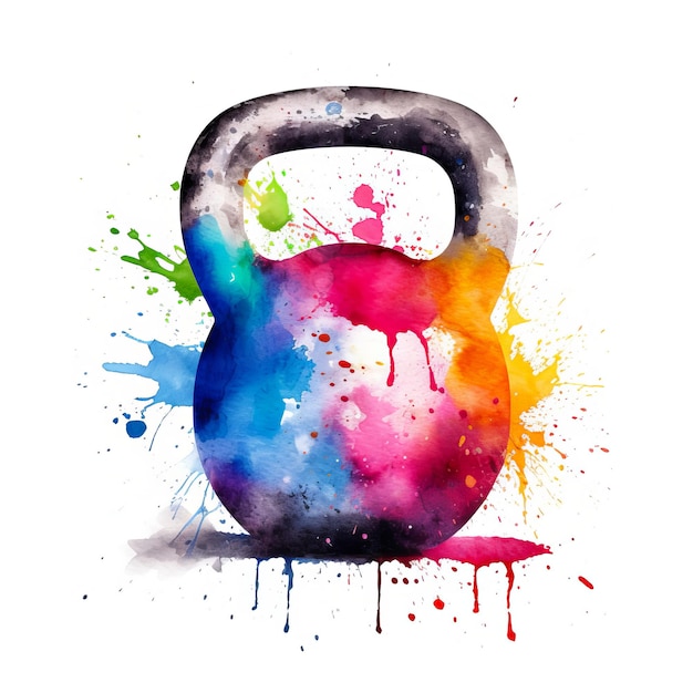 Professional kettlebell sports equipment square illustration