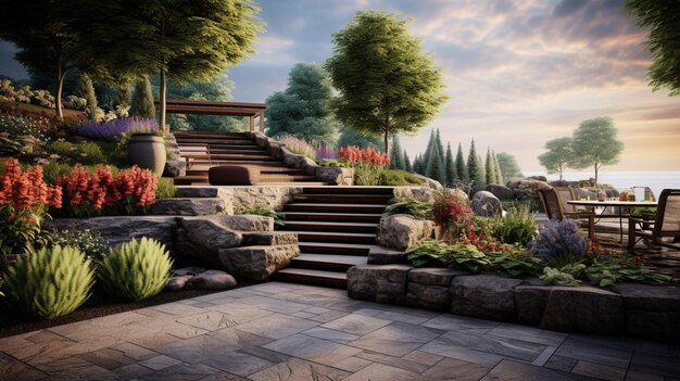 Photo professional landscape designs high quality